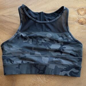 ZYIA Black Camo High-Neck Sports Bra
